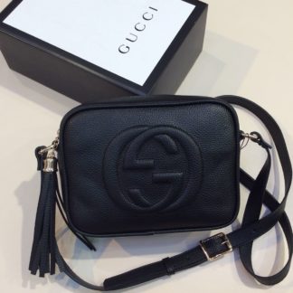 gucci suni deri canta soho capraz siyah 22x17