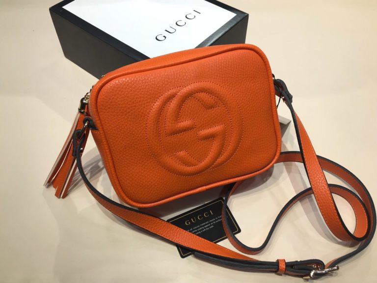 gucci suni deri canta soho capraz turuncu 22x17