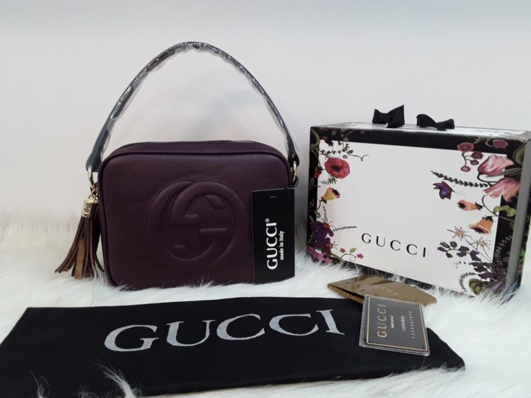 gucci suni deri canta soho cift fermuarli cift askili bordo 23x17