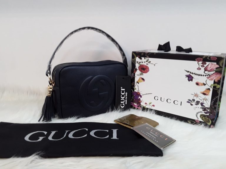 gucci suni deri canta soho cift fermuarli cift askili lacivert 23x17