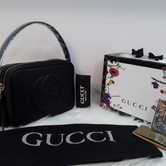 gucci suni deri canta soho cift fermuarli cift askili siyah 23x17