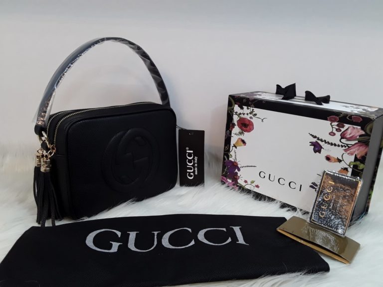 gucci suni deri canta soho cift fermuarli cift askili siyah 23x17