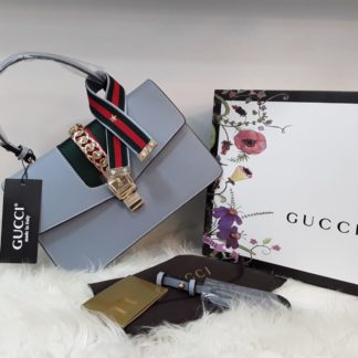 gucci suni deri canta sylvie buyuk boy cift askili gri 30x20