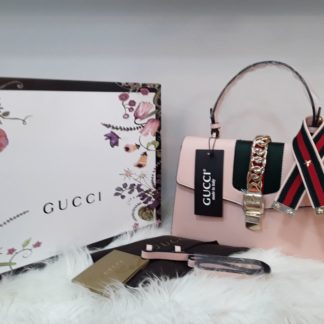 gucci suni deri canta sylvie buyuk boy cift askili pudra pembe 30x20