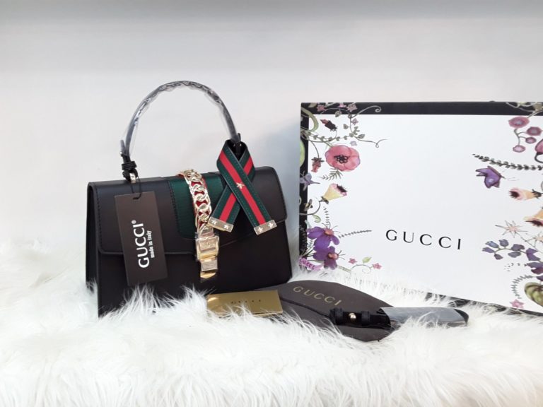 gucci suni deri canta sylvie buyuk boy cift askili siyah 30x20