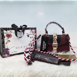 gucci suni deri canta sylvie mini boy cift askili bordo 20x14