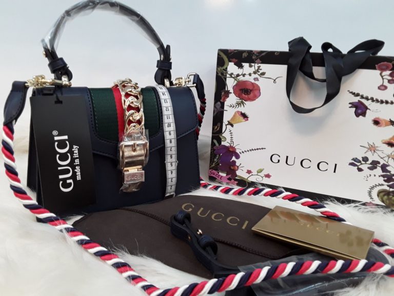 gucci suni deri canta sylvie mini boy cift askili lacivert 20x14