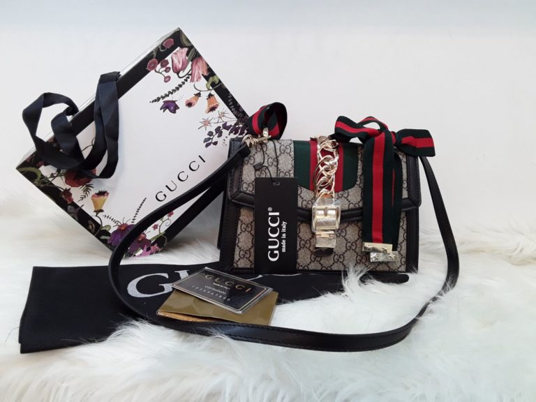 gucci suni deri canta sylvie orta boy cift askili siyah 26x17