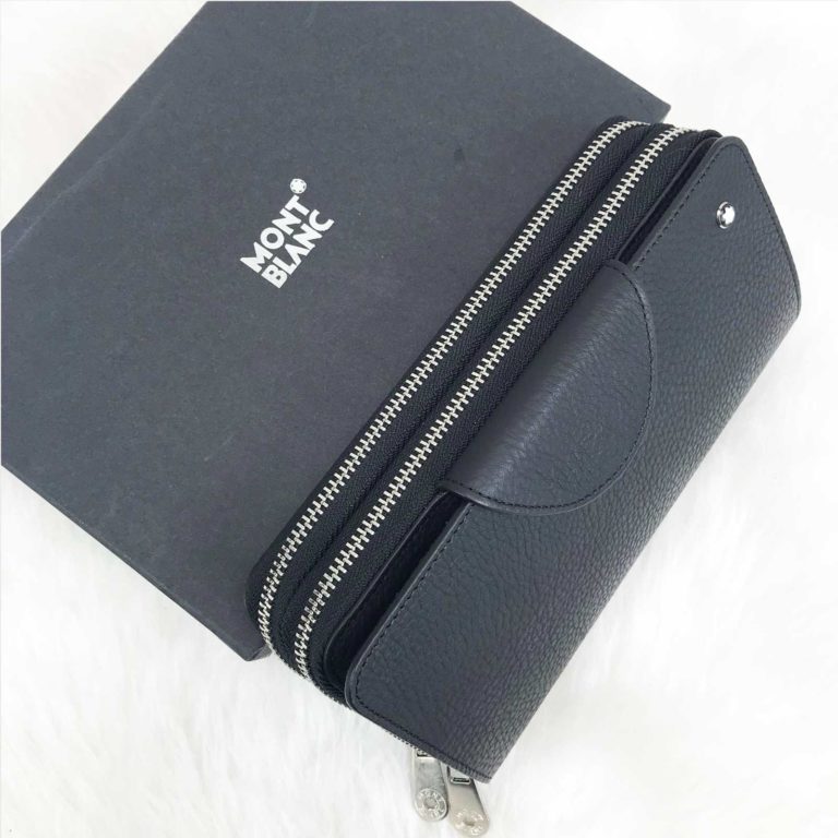 mont blanc cuzdan erkek daily organiser cok bolmeli siyah 22x13