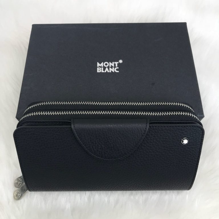 mont blanc cuzdan erkek daily organiser cok bolmeli siyah 22x13
