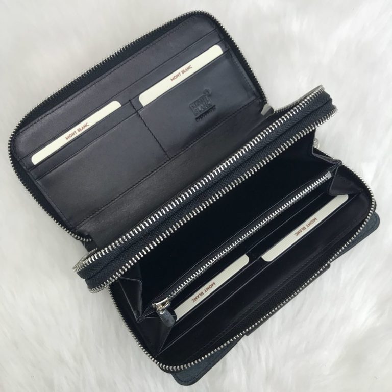 mont blanc cuzdan erkek daily organiser cok bolmeli siyah 22x13