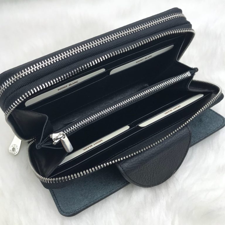 mont blanc cuzdan erkek daily organiser cok bolmeli siyah 22x13