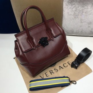 versace canta suni deri palazzo buyuk boyut capraz askili bordo