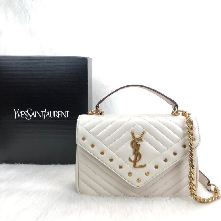 ysl Saint Laurent canta medium collage beyaz 24x17