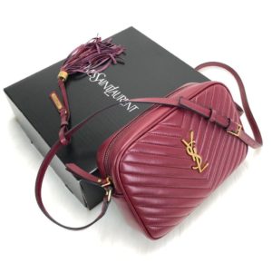 ysl saint laurent canta Lou postaci cantasi bordo gold 23x16cm