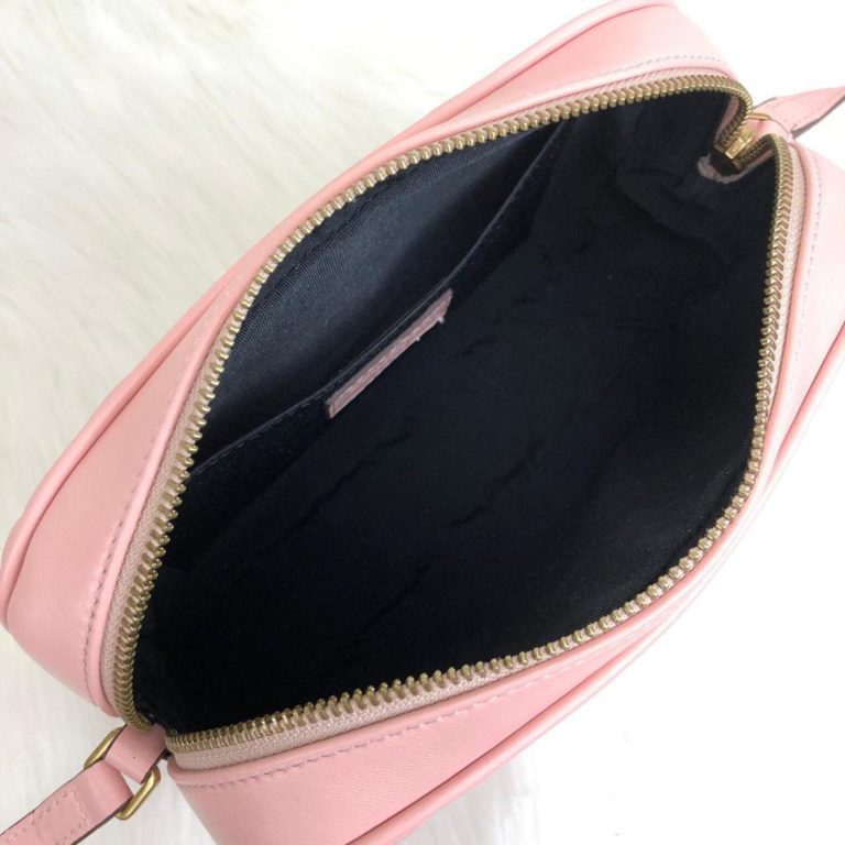 ysl saint laurent canta Lou postaci cantasi pembe gold 23x16cm