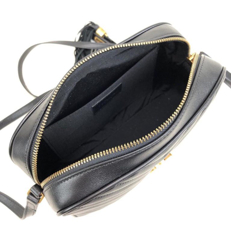 ysl saint laurent canta Lou postaci cantasi siyah gold 23x16cm