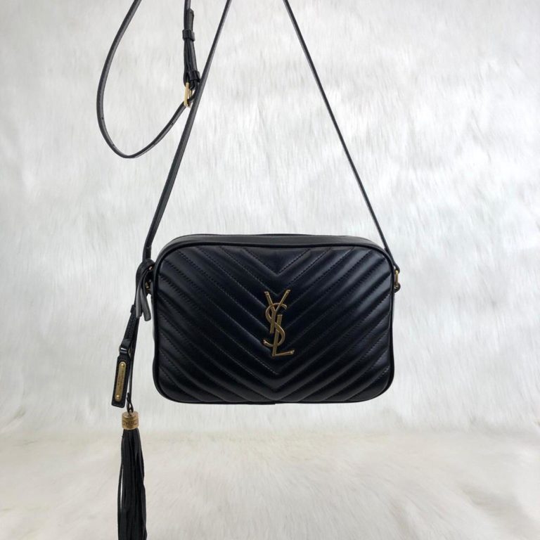 ysl saint laurent canta Lou postaci cantasi siyah gold 23x16cm