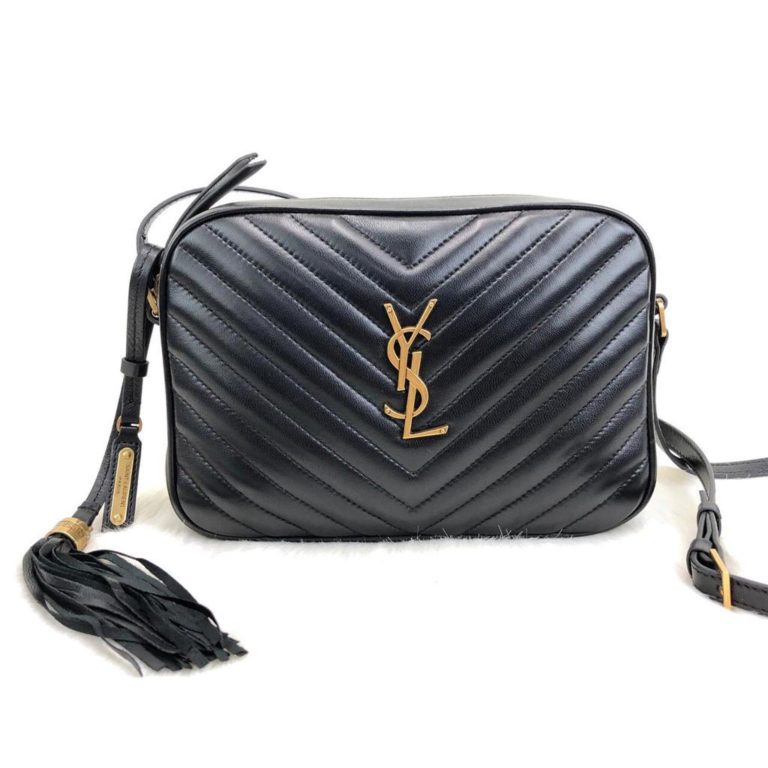 ysl saint laurent canta Lou postaci cantasi siyah gold 23x16cm