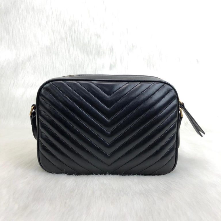 ysl saint laurent canta Lou postaci cantasi siyah gold 23x16cm