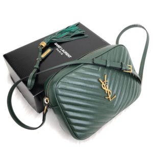 ysl saint laurent canta Lou postaci cantasi yesil gold 23x16cm