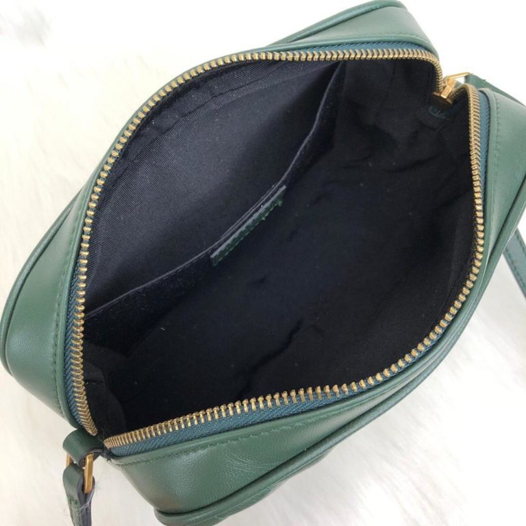 ysl saint laurent canta Lou postaci cantasi yesil gold 23x16cm