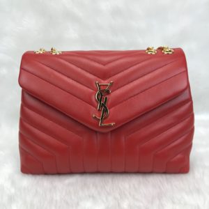 ysl saint laurent canta lou lou buyuk boy gold kirmizi 35x25