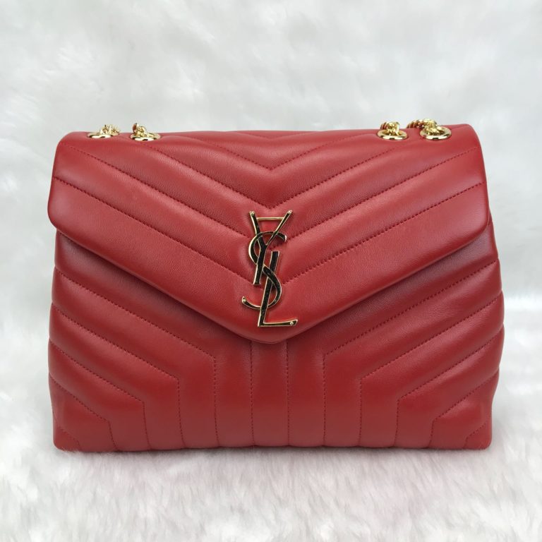 ysl saint laurent canta lou lou buyuk boy gold kirmizi 35x25