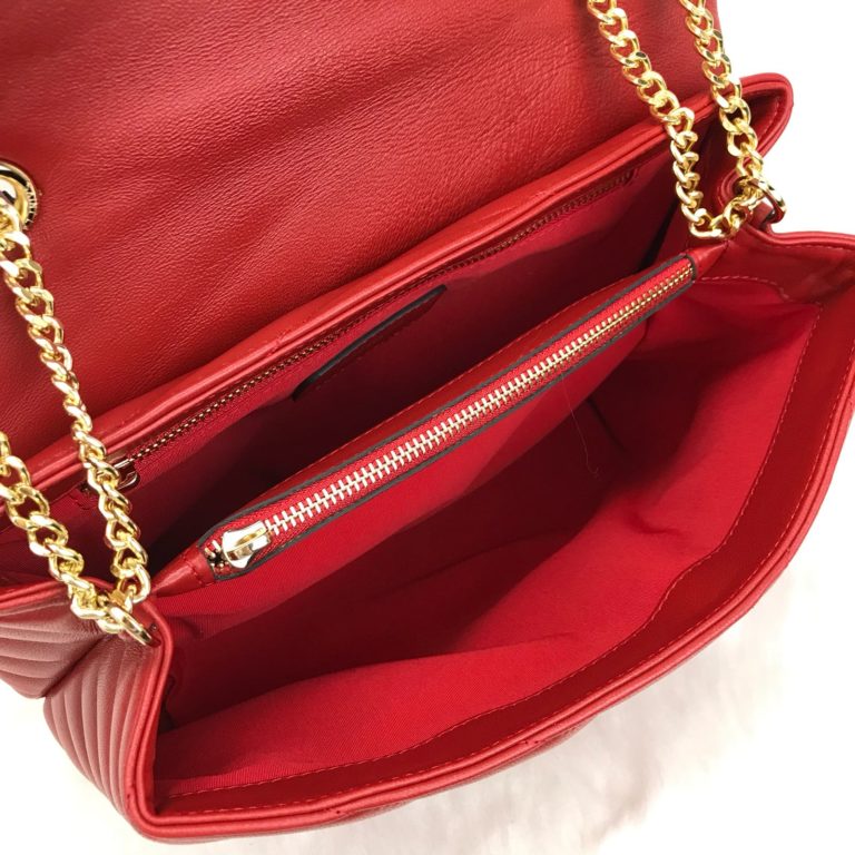 ysl saint laurent canta lou lou buyuk boy gold kirmizi 35x25
