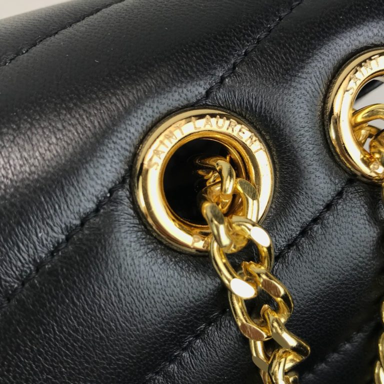 ysl saint laurent canta lou lou buyuk boy gold siyah 35x25
