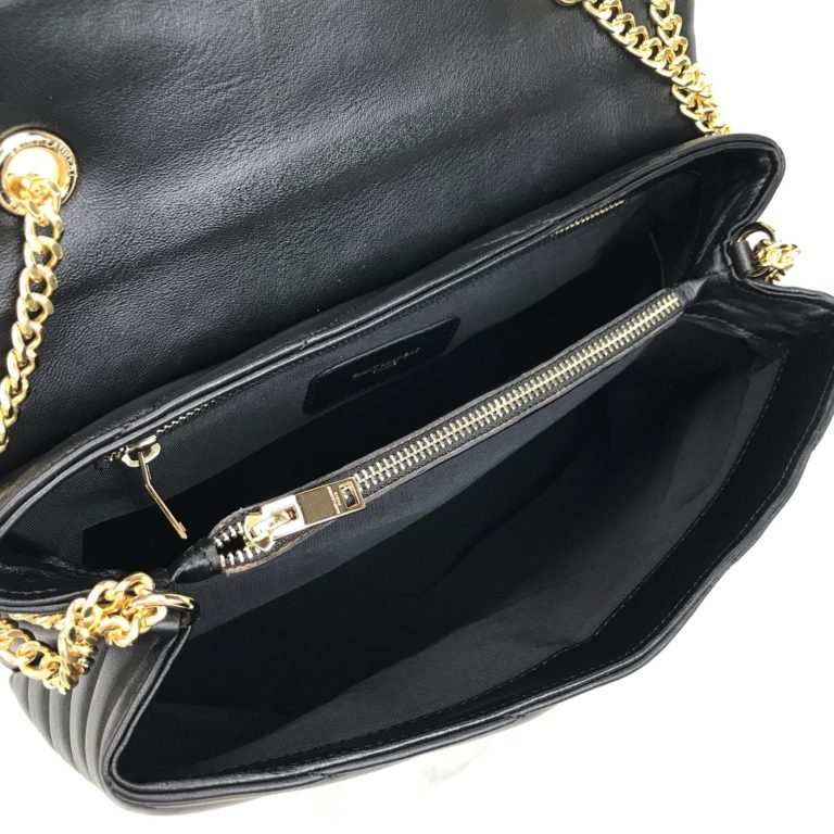 ysl saint laurent canta lou lou buyuk boy gold siyah 35x25