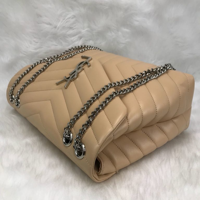 ysl saint laurent canta lou lou buyuk boy silver camel 35x25