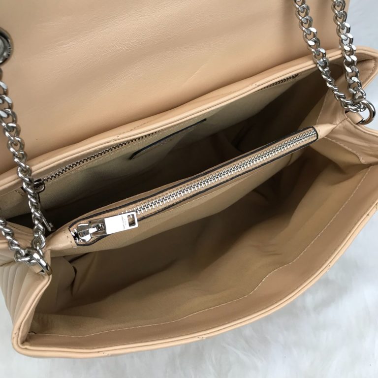 ysl saint laurent canta lou lou buyuk boy silver camel 35x25