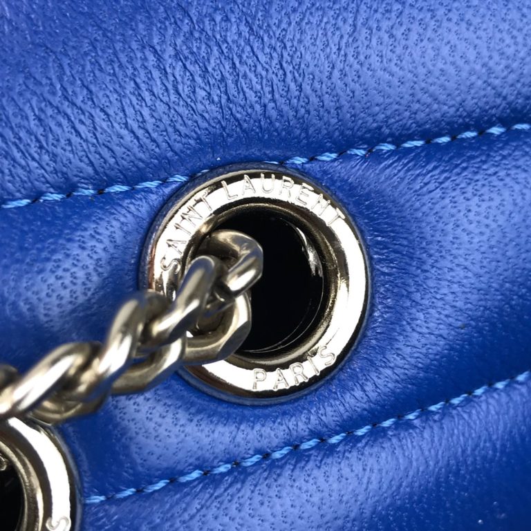 ysl saint laurent canta lou lou buyuk boy silver civit mavi 35x25