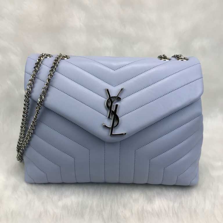 ysl saint laurent canta lou lou buyuk boy silver mavi 35x25