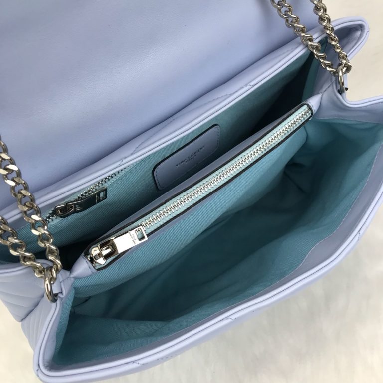 ysl saint laurent canta lou lou buyuk boy silver mavi 35x25
