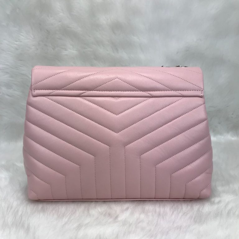 ysl saint laurent canta lou lou buyuk boy silver pembe 35x25