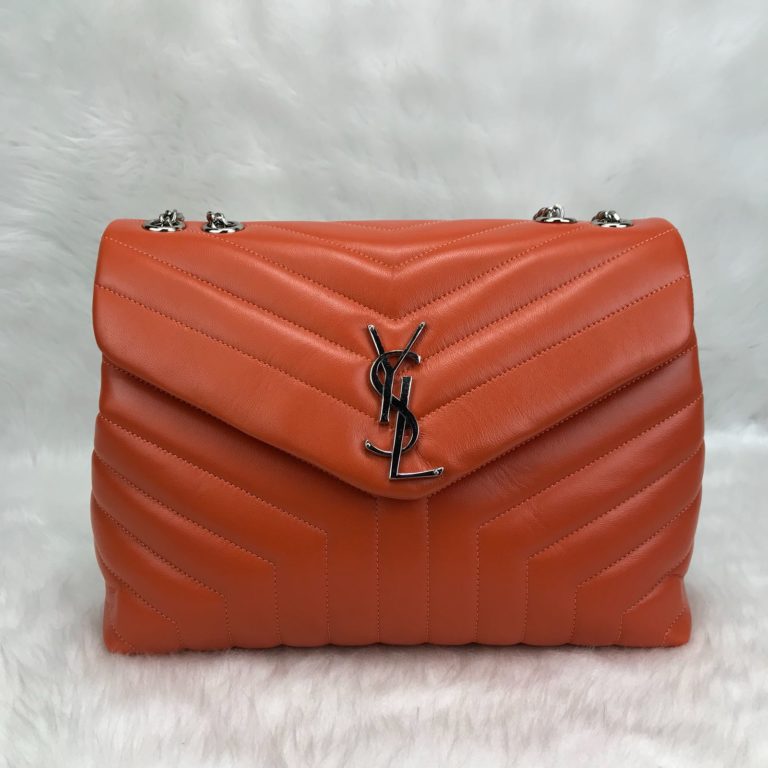 ysl saint laurent canta lou lou buyuk boy silver turuncu 35x25