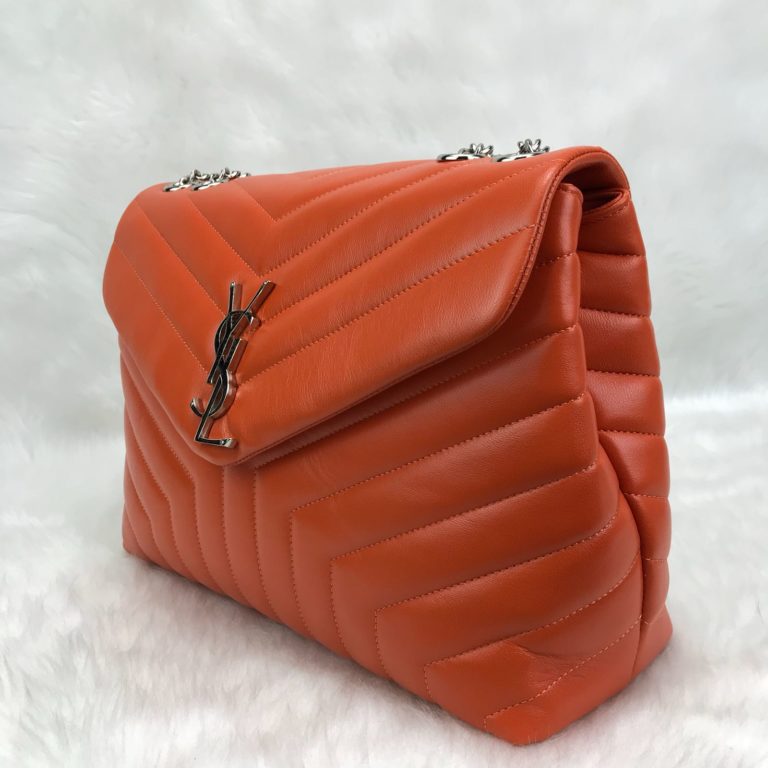 ysl saint laurent canta lou lou buyuk boy silver turuncu 35x25