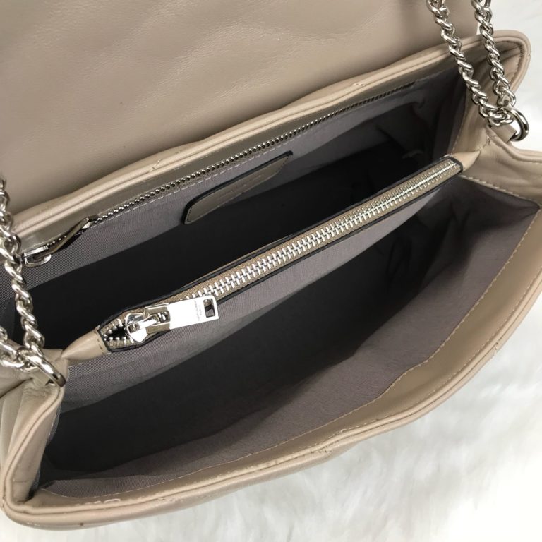 ysl saint laurent canta lou lou buyuk boy silver vizon 35x25