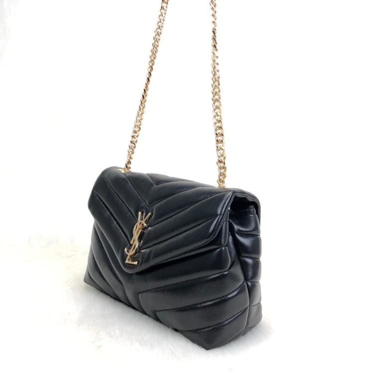 ysl saint laurent canta lou lou siyah gold 28x19