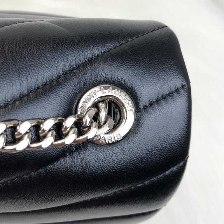 ysl saint laurent canta lou lou siyah silver 28x19