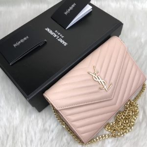 ysl saint laurent canta quilted omuz cantasi gold pudra pembe 23x15