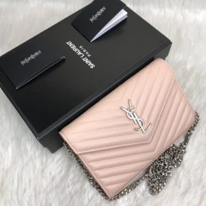 ysl saint laurent canta quilted omuz cantasi silver pudra pembe 23x15