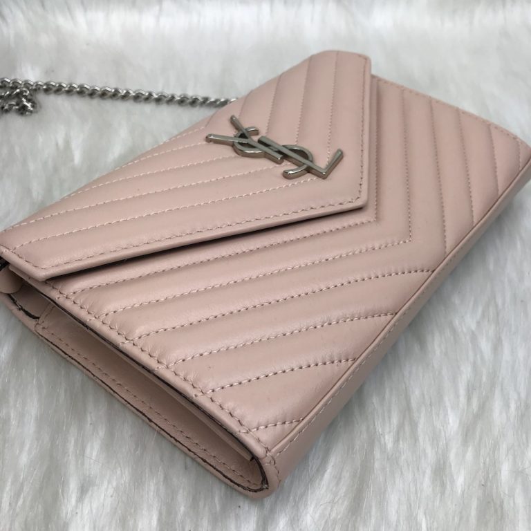 ysl saint laurent canta quilted omuz cantasi silver pudra pembe 23x15