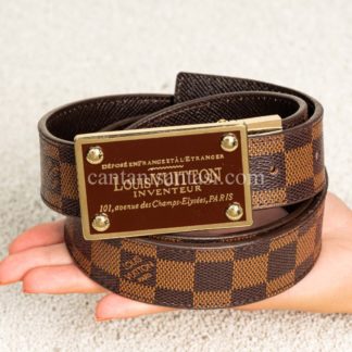 louis vuitton kemer kahve damier inventeur otomatik toka