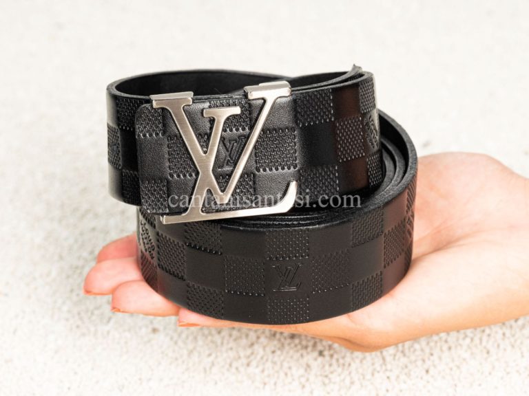louis vuitton kemer siyah damier infini silver toka