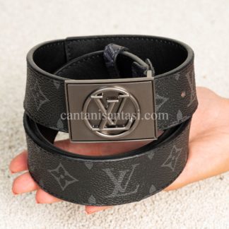 louis vuitton kemer siyah monogram silver mat auto toka