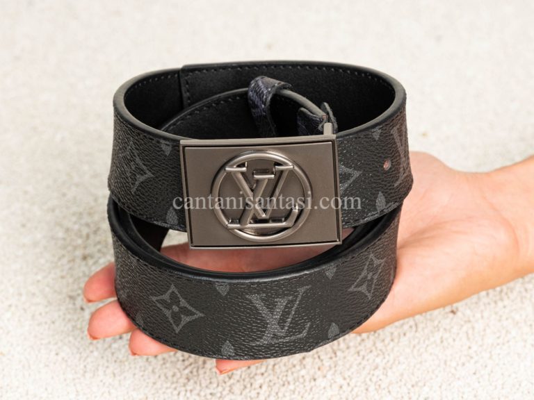 louis vuitton kemer siyah monogram silver mat auto toka