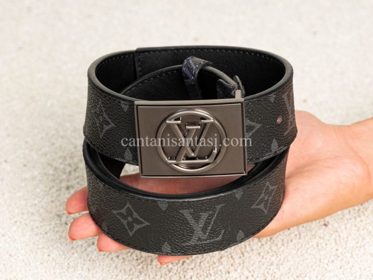 louis vuitton kemer siyah monogram silver mat auto toka